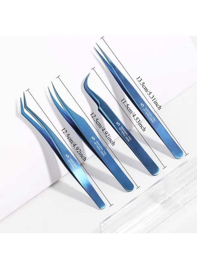 Professional Eyelash Extension Tweezers Stainless Steel Ergonomic Design Extended Tips - Image 3